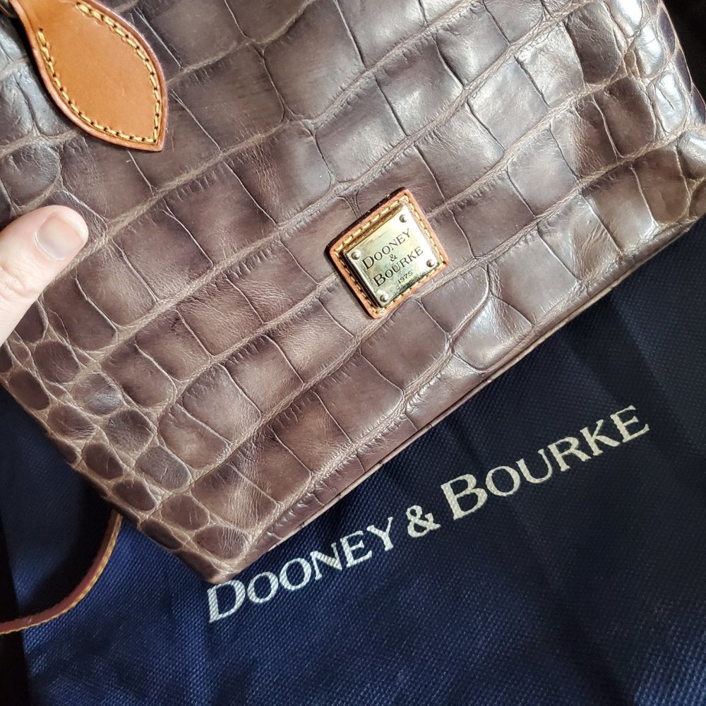 Dooney & Bourke Brown Croc-Embossed Crossbody Bag - Picture 15 of 15